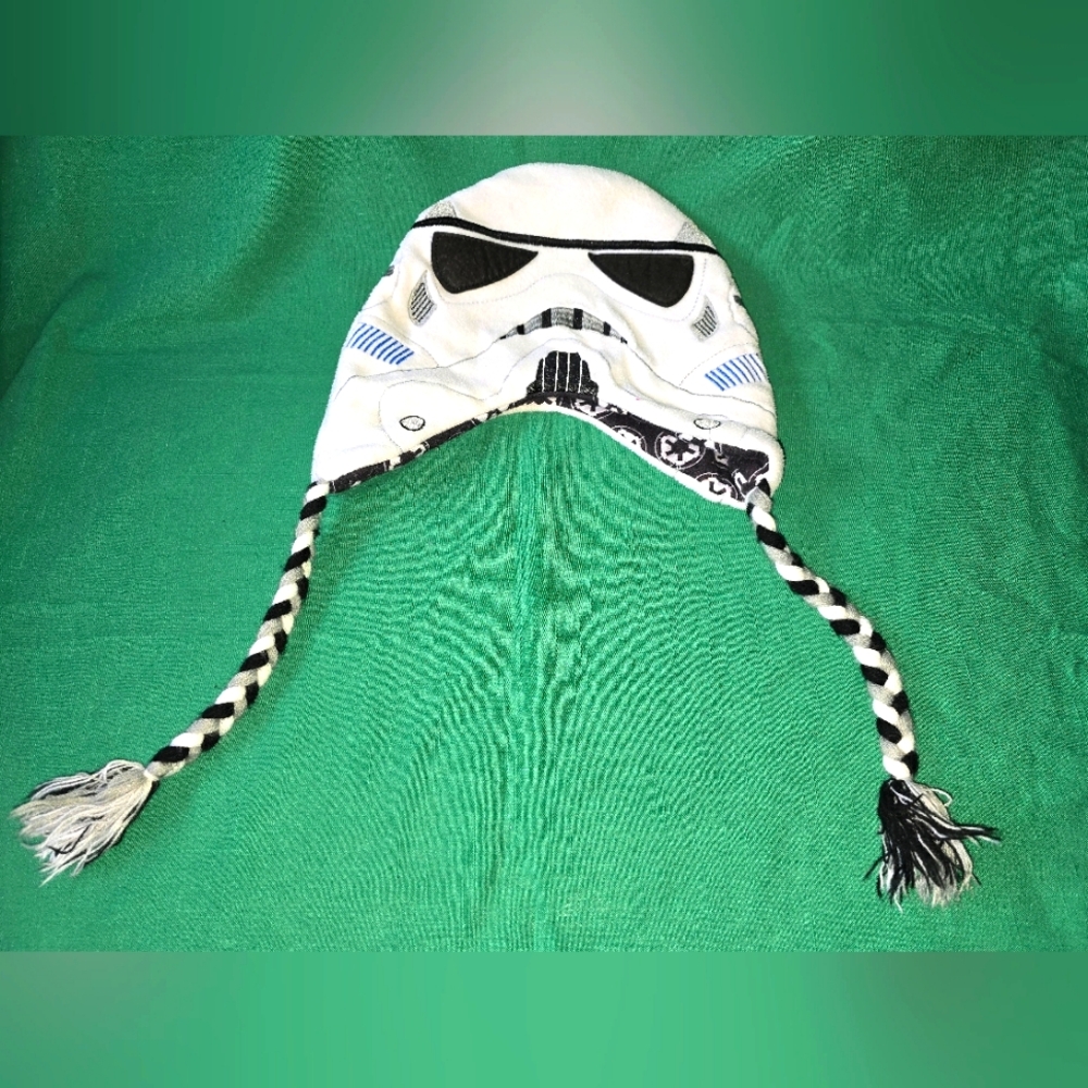 Disney Star Wars Stormtrooper Beanie Cap Hat with Braids Youth One Size Outdoor